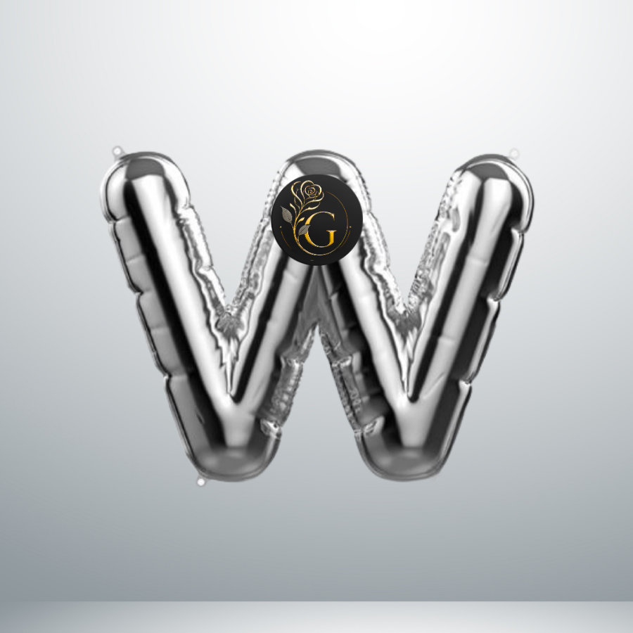 بالون هيليوم حرف W طائر أحجام مختلفة - Grigio