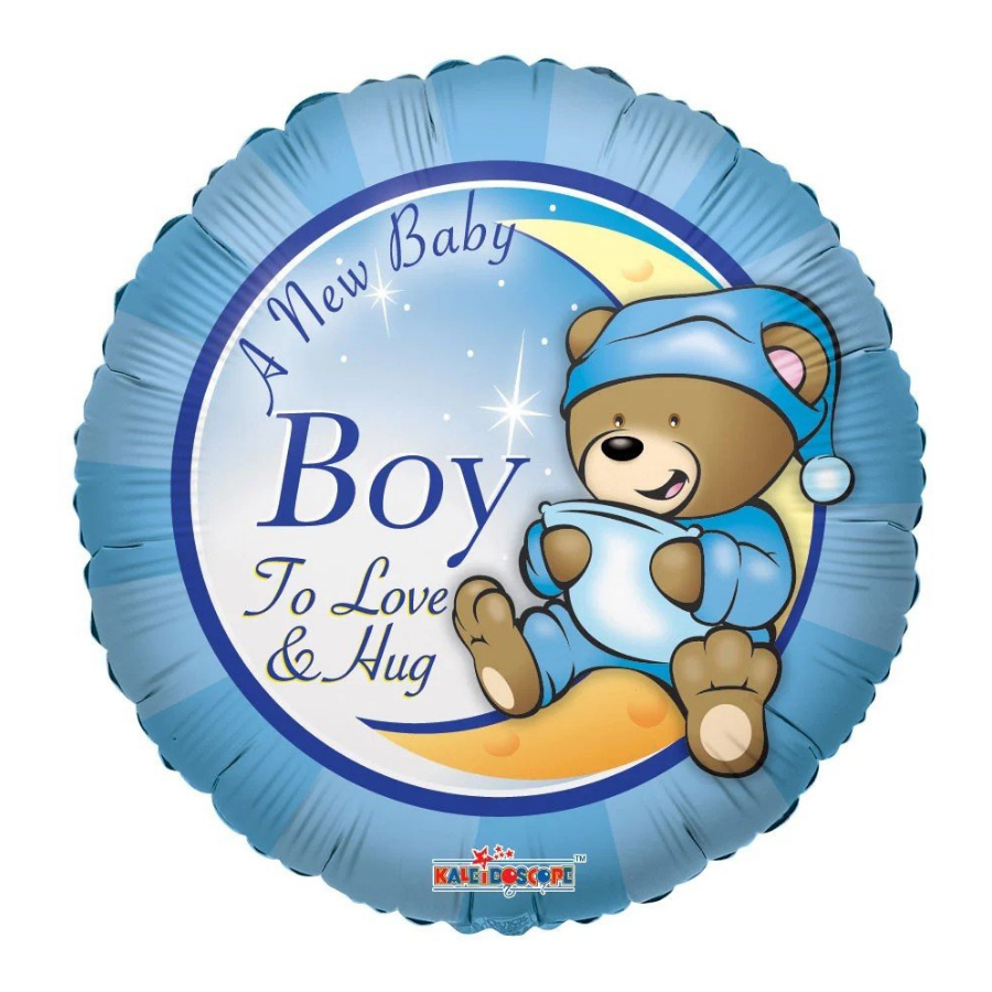 بالون استقبال مواليد ولادي بعبارة A New Baby Boy - Grigio 