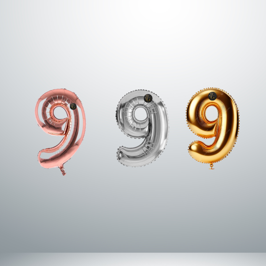 بالون هيليوم رقم 9 طائر أحجام مختلفة - Grigio
