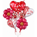 بالونات I Love You ورود وقلوب منفوخة بالهيليوم - Grigio 
