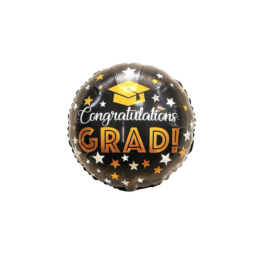 بالون Congratulations Grad اسود منفوخ بالهيليوم - Grigio 