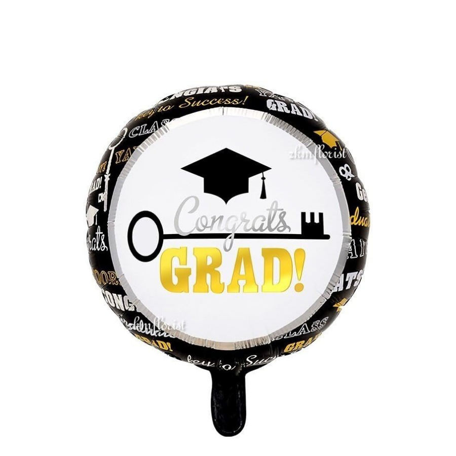 بالون Congrats Grad مفتاح النجاح منفوخ بالهيليوم - Grigio 