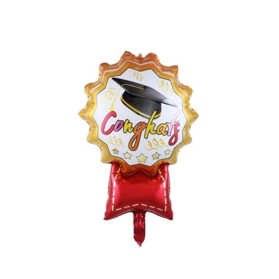 بالون Congrats وسام تخرج منفوخ بالهيليوم - Grigio 