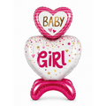 بالون استقبال مواليد بعبارة BABY GIRL ابيض وفوشي - Grigio 