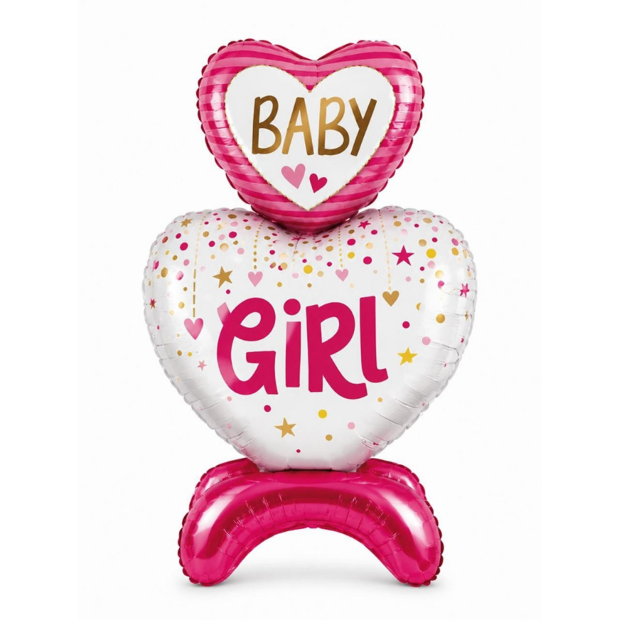 بالون استقبال مواليد بعبارة BABY GIRL ابيض وفوشي - Grigio 