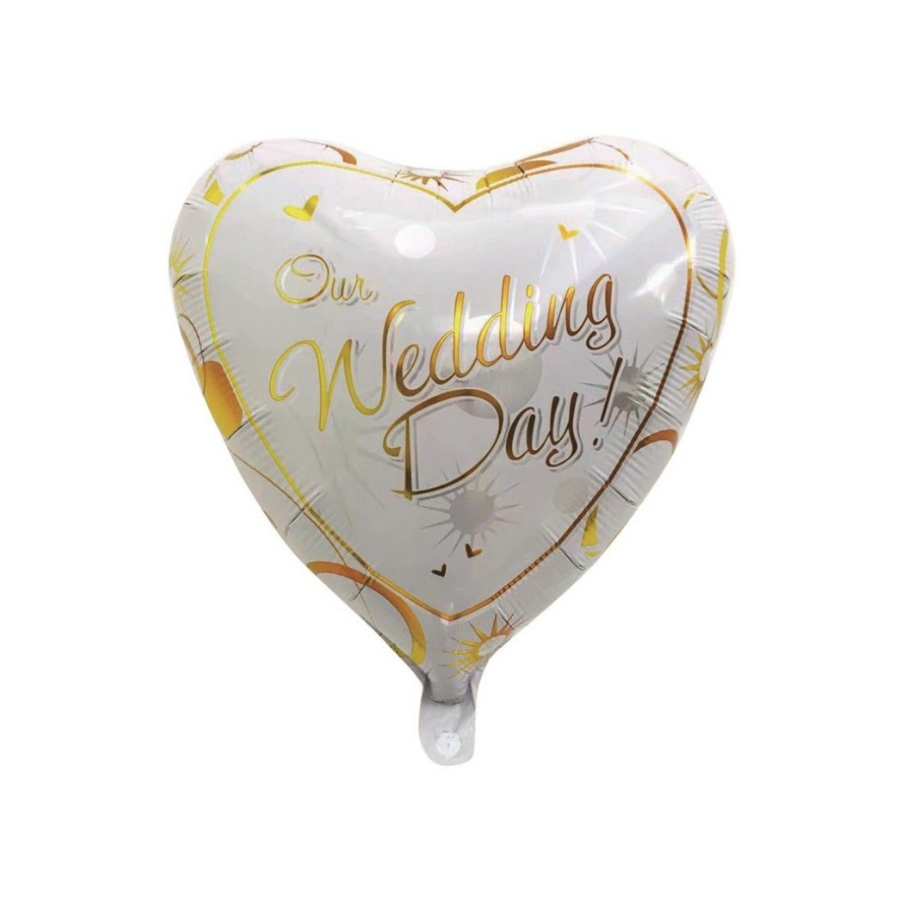 بالون Our Wedding Day قلب منفوخ بالهيليوم - Grigio 