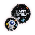 بالون Happy Birthday رائد فضاء اسود - Grigio 